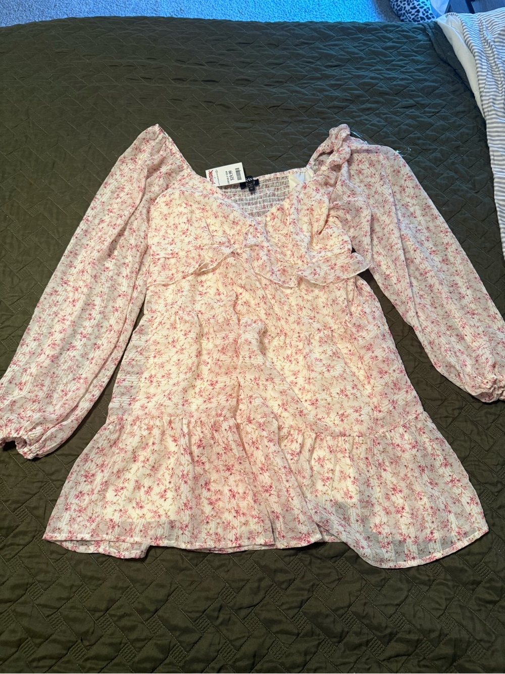 Trixxi Pink Floral Ruffle Dress
